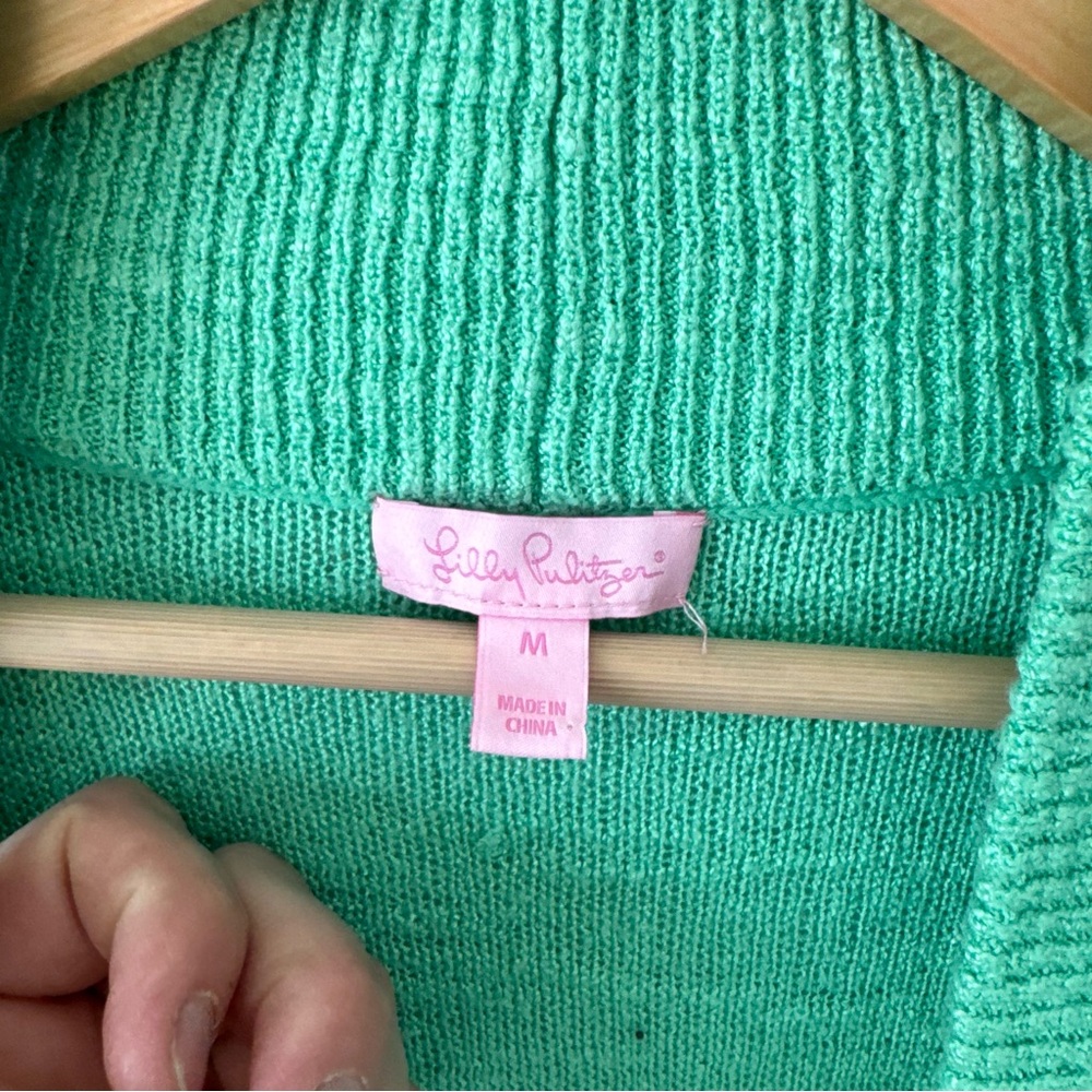 Lilly Pulitzer Seafoam Green Open-Front Cardigan - Picture 5 of 9